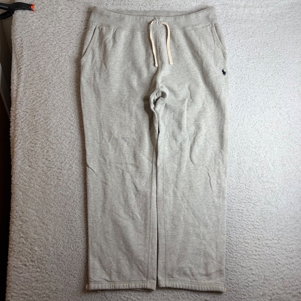 Polo Ralph Lauren Mens XXL Gray Fleece Sweatpants baggy loose fit wide leg